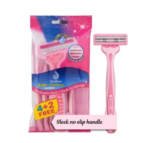 Keralaine women's razor blades 4+2 pink
