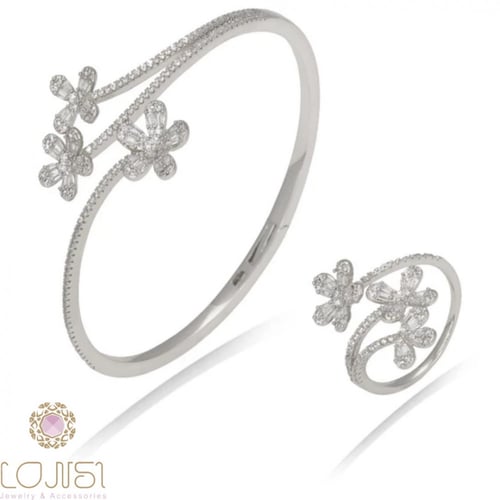 اسوارة وخاتم زركون مطلية