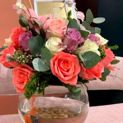 فازه سمك وشوكلاته كبير