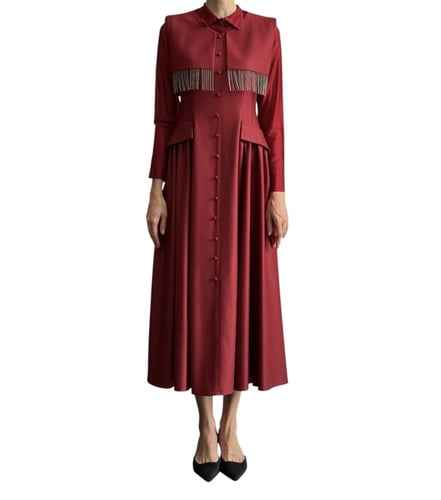 فستان كلاسيك بأكمام طويلة