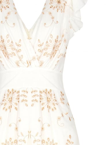 فستان لنن بتطريز ات أنيقه