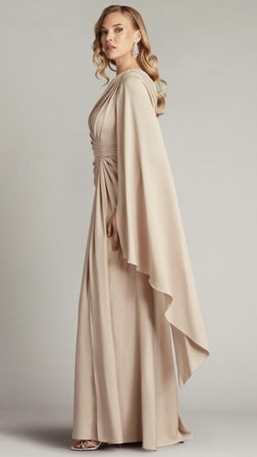 فستان كريب بكتف شال