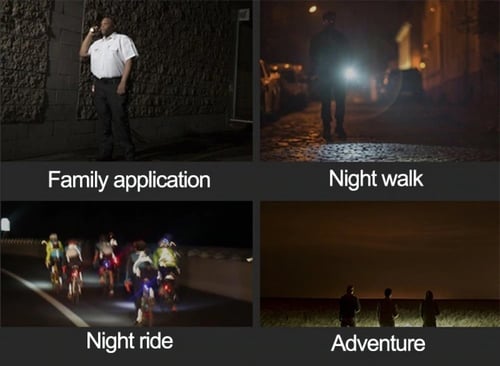 مصباح كشاف ال أي دي يدوي 12cm بخاصية التكبير قابل...