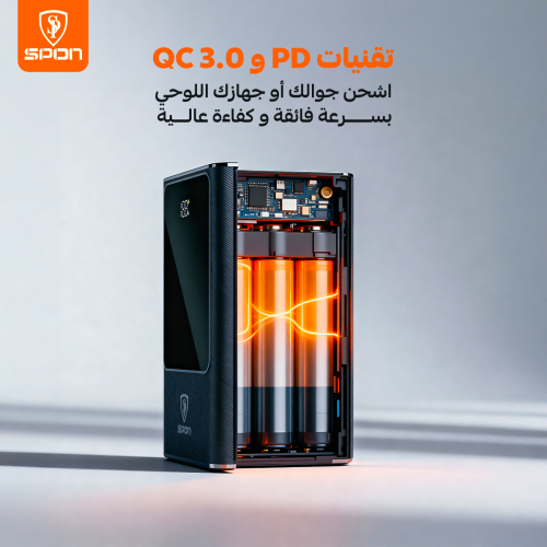 باور بانك SPON الذكي بقوة 22.5 واط وسعة 10,000 ملل...