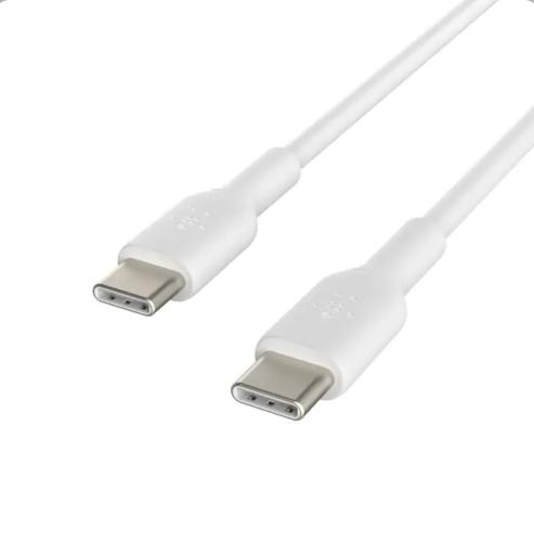 كيبل ربل 1متر ابيض تايب سي الى تايب سي belkin