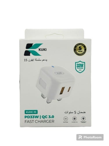شاحن جداري سريع بمنفذين USB-C USB_A بقوة 33 واط من...