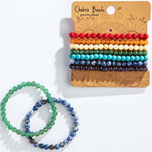 مجموعة 7 اساور للشاكرات السبع