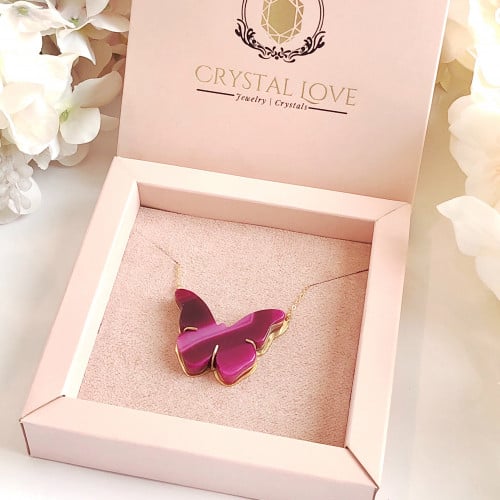 سلسال مملوء ذهب مع حجر العقيق الأحمر الطبيعي على ش...