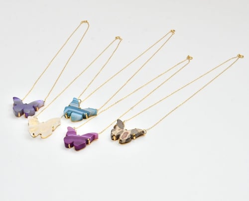 سلسال الفراشة من الحجر الكريم الطبيعي (صغير)