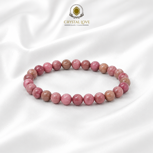 اسوارة من حجر ال rhodonite الطبيعي