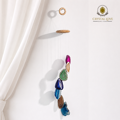 تعليقة جدارية من حجر العقيق الملون