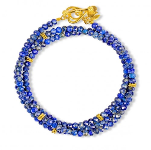 اسوارة ثلاثية من حجر اللازورد الطبيعي عالي الجودة