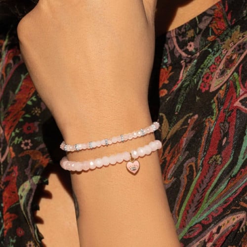 اسوارة روز كوارتز عالي الجودة مع فضة عيار 925