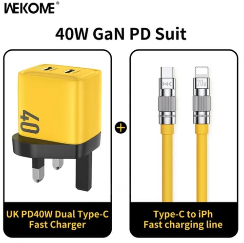 شاحن ايفون 14 سريع جداري + كابل من wekome