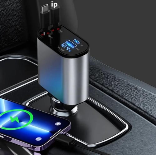 شاحن سيارة قابل للسحب 4 في 1