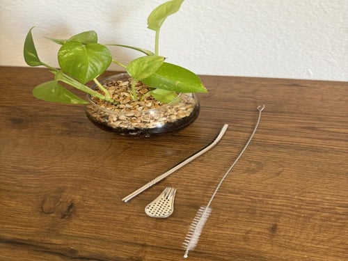 مصاص مته مع فرشة التنظيف - شفاط مته Drinking Straw...