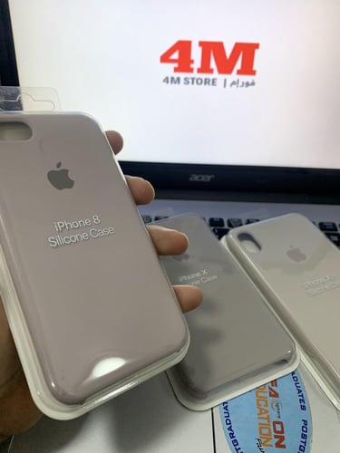 كفر ايفون 7 رصاصي - كفر ايفون 8 رصاصي سليكون Gray...