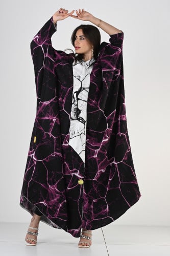 عباية بطرحة دموع الورد 3 لف