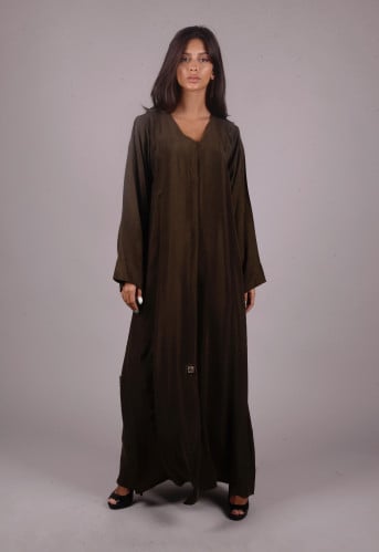 عباية مغسول زيتي ياباني