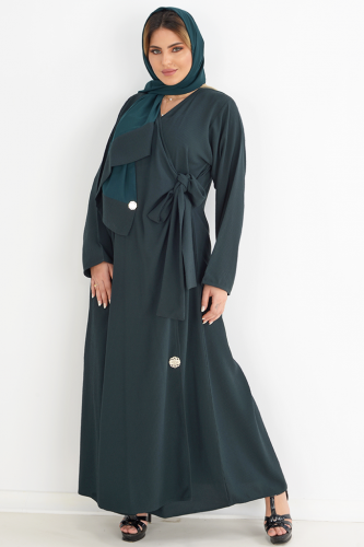 عباية بطرحة كونكورد لف اخضر ياباني