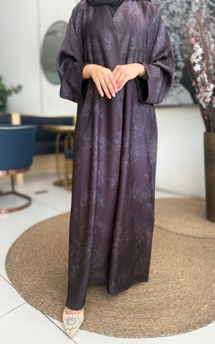 عباية بطرحة مواهب موف غامق