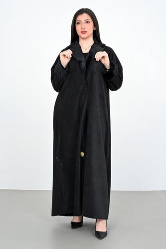 عباية بطرحة كنزا مقلم شتوي