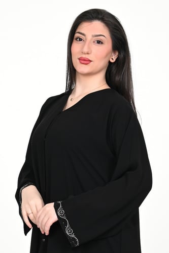 عباية بطرحة زمرد 3 كرستال