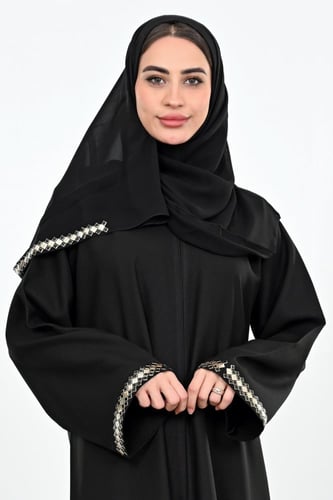 عباية بطرحة غزل معدنيات