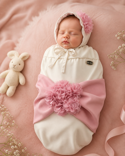 Cradle with a belt and roses