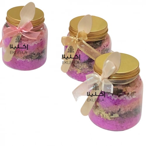 توزيعات ملح الاستحمام باللافندر والورد ( 12 قطعه )