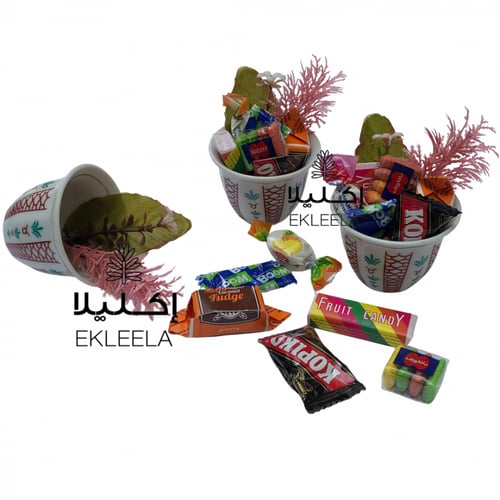 توزيعات فناجين سيراميك بنقوش شعبيه /عيديات / عيدية...