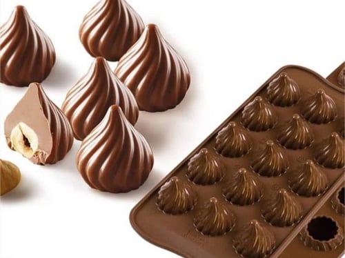 قالب سيليكون مموج للشكولاه / قوالب شكولاته حجم صغي...