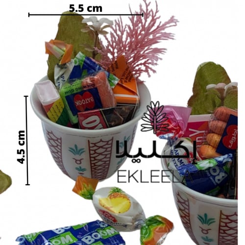 توزيعات فناجين سيراميك بنقوش شعبيه /عيديات / عيدية...