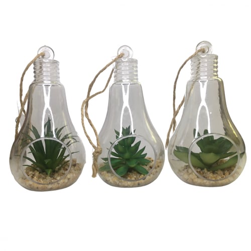 تعليقه نباتات على شكل مصباح ضوء - 3 حبات