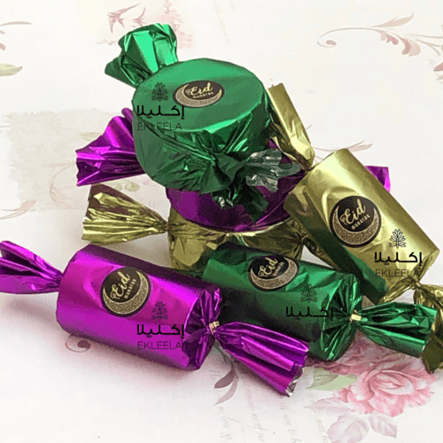 توزيعات علب الحلوى الملون مع تعبيه ( 12 قطعه )