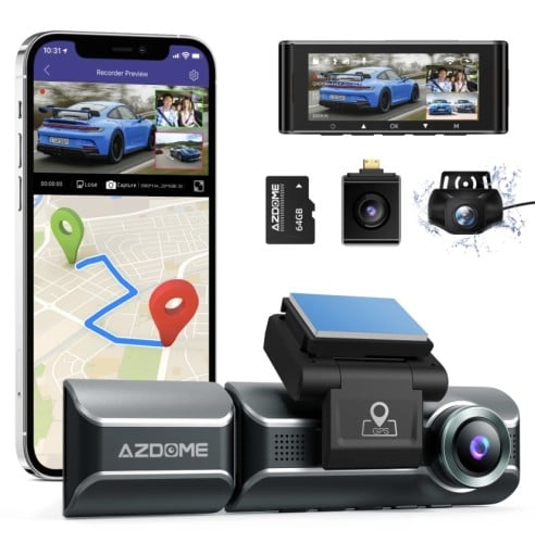 Azdome M550 Pro 4K أزدوم داش كام أمامية وخلفية ودا...