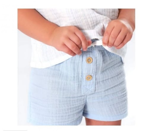 شورت بقماش الشاش ازرق مناسب للجنسين