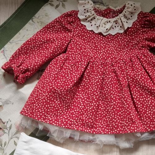 فستان بقماش دافىء مقاس (6-9)