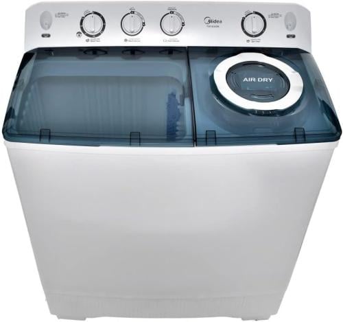غسالة ملابس حوضين 14 كيلو ميديا - ابيض - صنع في ال...