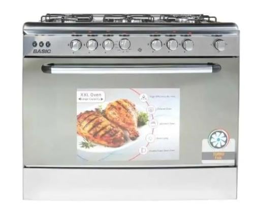 طباخ غاز 90*60 سم بيسك Full Safety Stainless Steel...