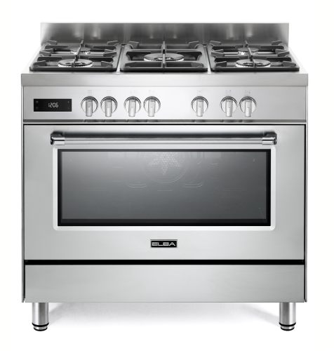 طباخ قائم 90 سم البا 5 عيون غاز ستيل هيفي ديوتي مع...