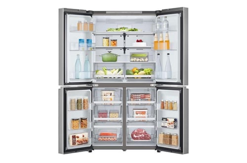 ثلاجة بابين جنبا الى جنب 27.2 قدم ال جي فضي انفرتي...