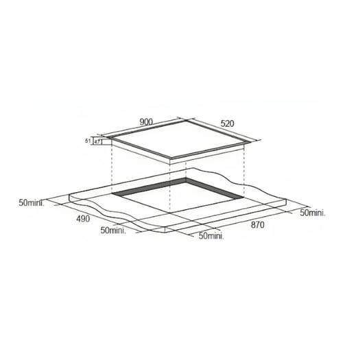 موقد كهربائي بيلت ان 90 سم ميديا سيراميك عدد 9 مست...