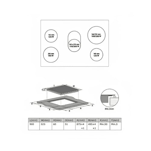 موقد كهربائي بيلت ان 90 سم ميديا سيراميك عدد 9 مست...