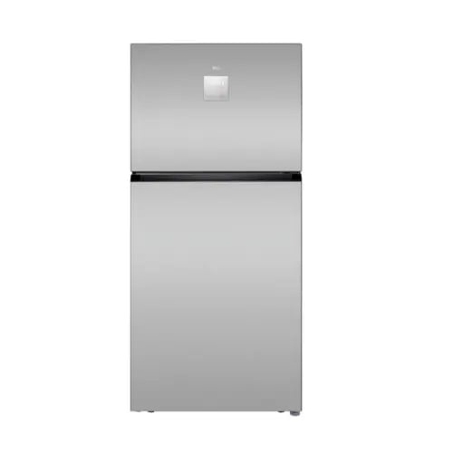 ثلاجة مع فريزر علوي تي سي ال 21.5 قدم فضي 606 لتر...