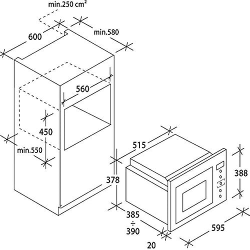 ميكروويف كاندي مع شواية 25 لتر ستانلس ستيل 900 واط...