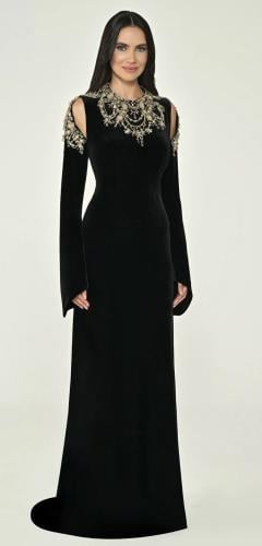 فستان سهرة مخمل اسود الفابيتا