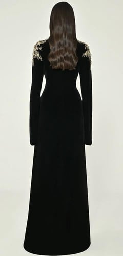 فستان سهرة مخمل اسود الفابيتا