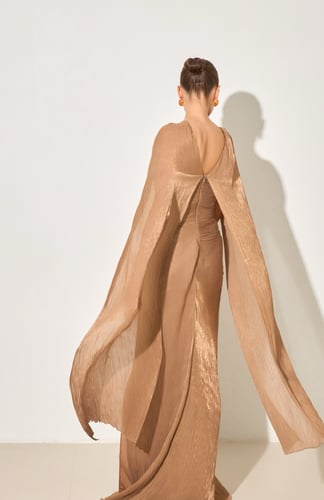 فستان برونزيا سهره بليسيه بكيب