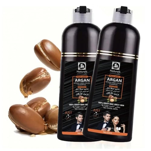 ناتشورال شامبو صبغة شعر بزيت الارغان 400 مل - أسود...